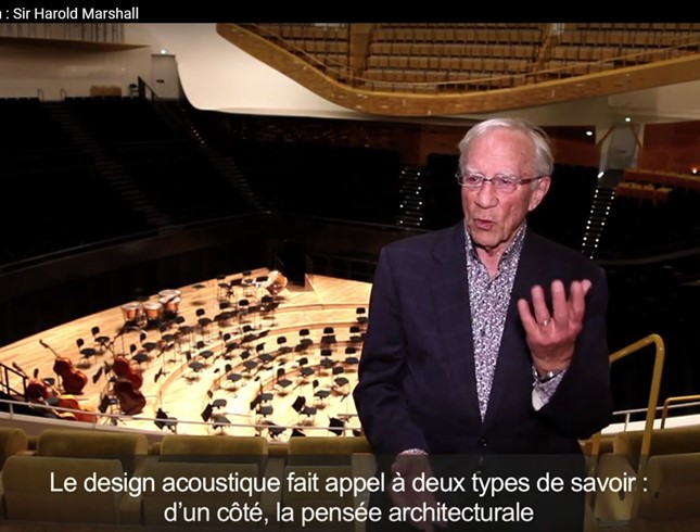 Interview with Sir Harold Marshall, Principal Acoustician of the Philharmonie de Paris, pioneer of lateral reflections and great innovator in concert hall design